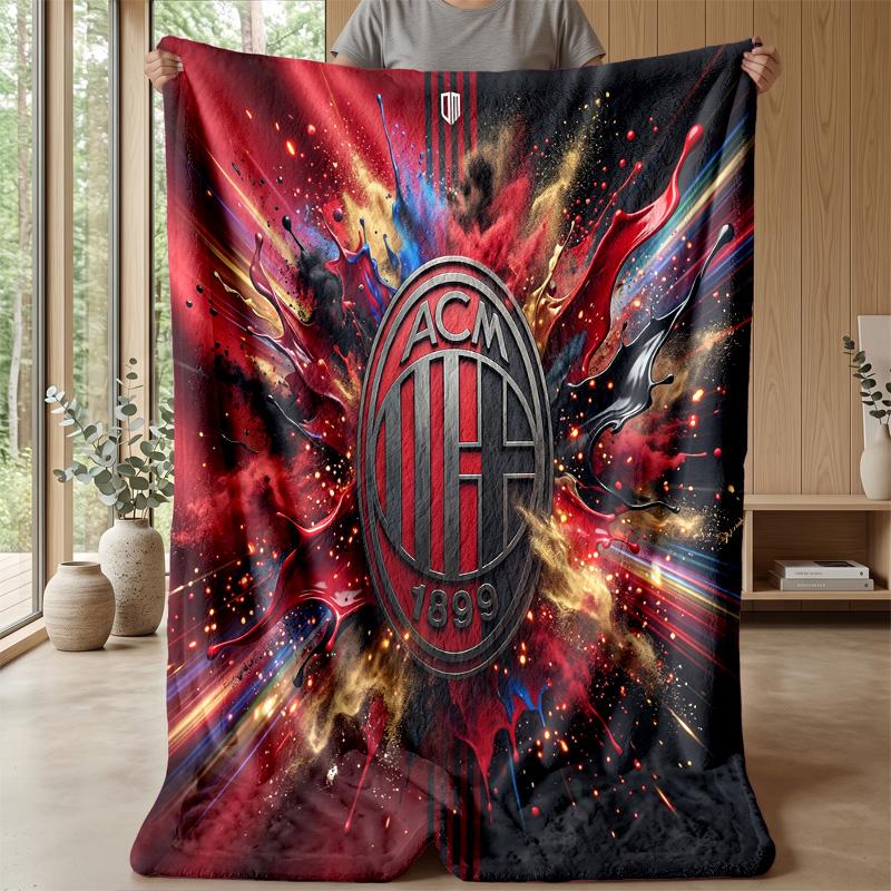 AC Milan Theme blanket Soft Flannel Blanket Plush Throw Blanket Cozy Sofa Bed Blanket for Home Decor