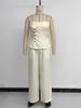 Elegant Summer Strapless Vest Two-Piece Set with Ruched Waist for Women