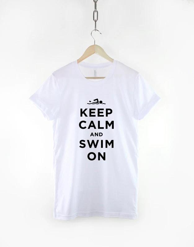 Stay Calm And Keep Swimming Tshirt Swimming Suit Tshirt Fun Swimming Team Pattern Tshirt Gift For Swimmers