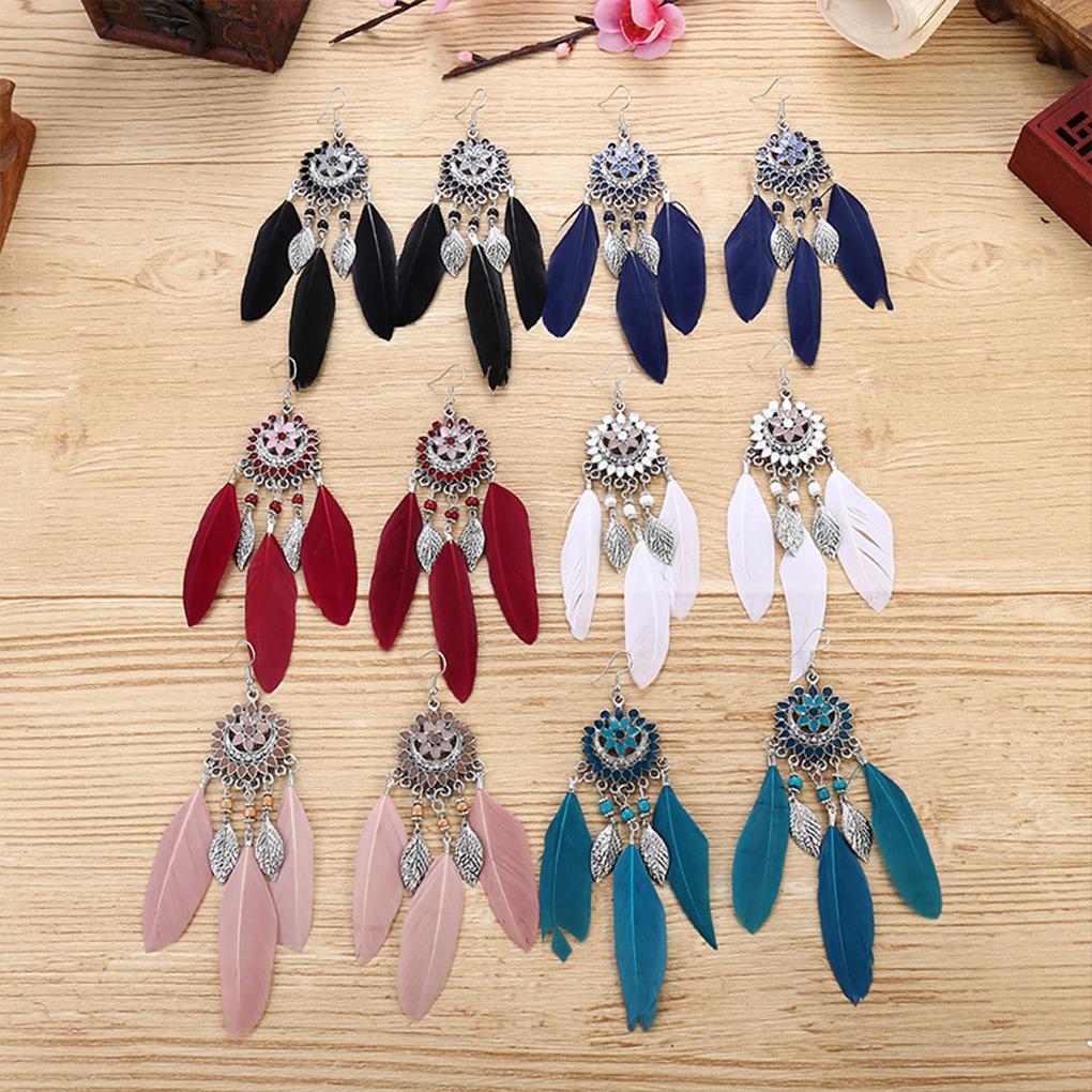  Earring Ethnic Style Exquisite Tassel Earrings Lightweight Portable Ear Pendants Ear Ring for Women Girls