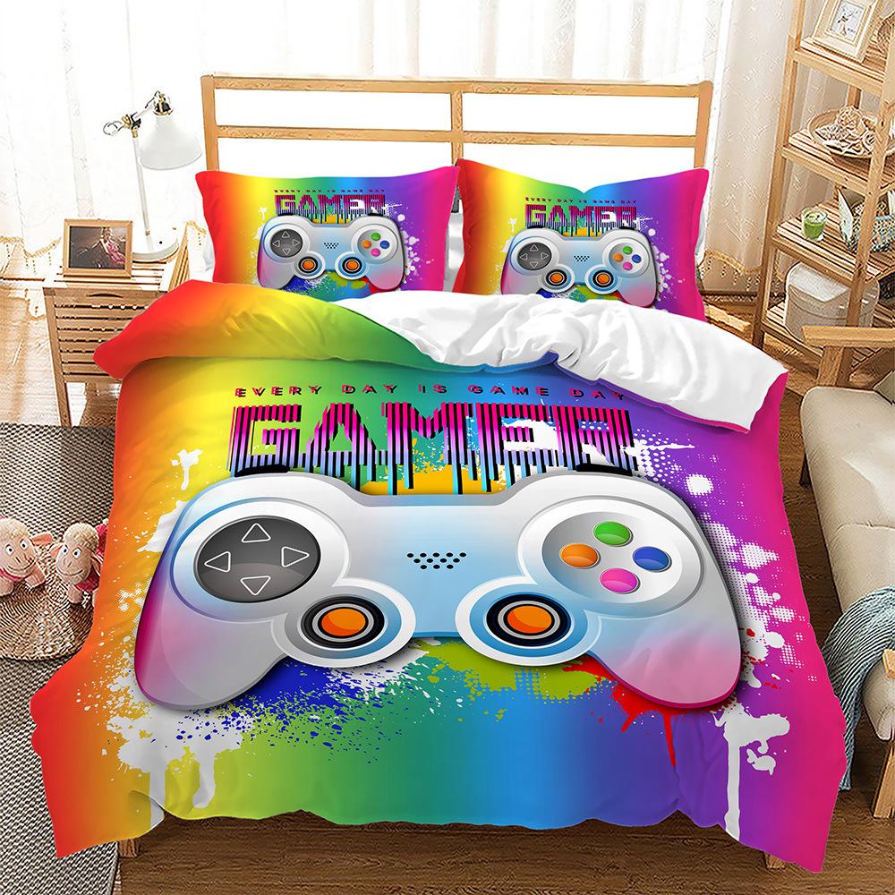 Gamepad Bed Three-Piece Quilt Cover 3D Digital Printing Kit