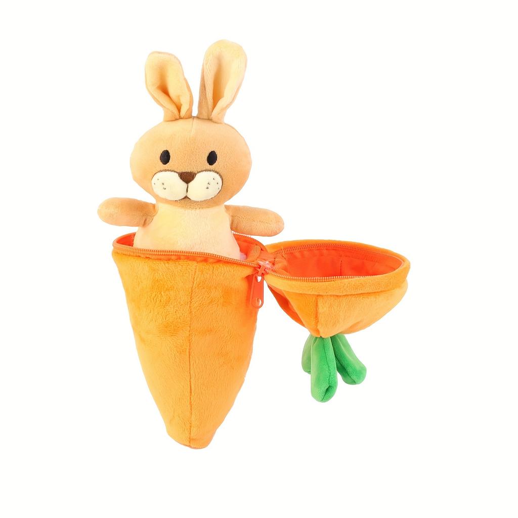 28cm Easter Plush Carrot Bunny Stuffed Surprise Zip Up Rabbit Hideaway Inspired Gift Birthday Decor Creative Throw Plush Toys