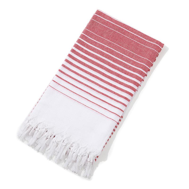 Premium Hot-selling Bathing Türkiye Cotton Adult Tassel Beach Towel Children's Striped Bath Towel Customizable Pad