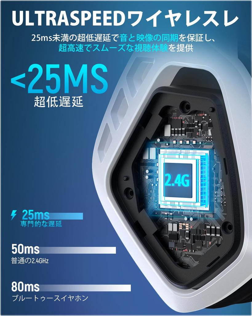 Tatybo WT5 Weißes Kabelloses Gaming-Headset mit Leichtem Ohr 30 Stunden Kontinuierlich RGB Kompatibel mit und Smartphones Mikrofon, 7.1 Kanal,