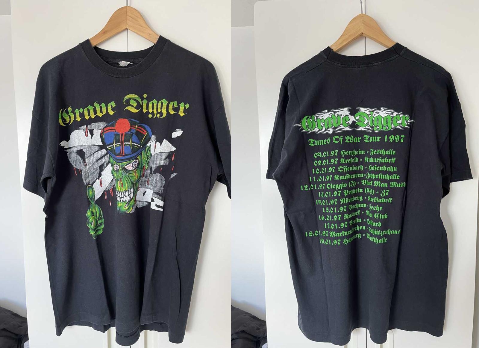 2 Sides 1997 Grave Digger Promo Tour Black S-5XL T Shirt Reprint HT967 S