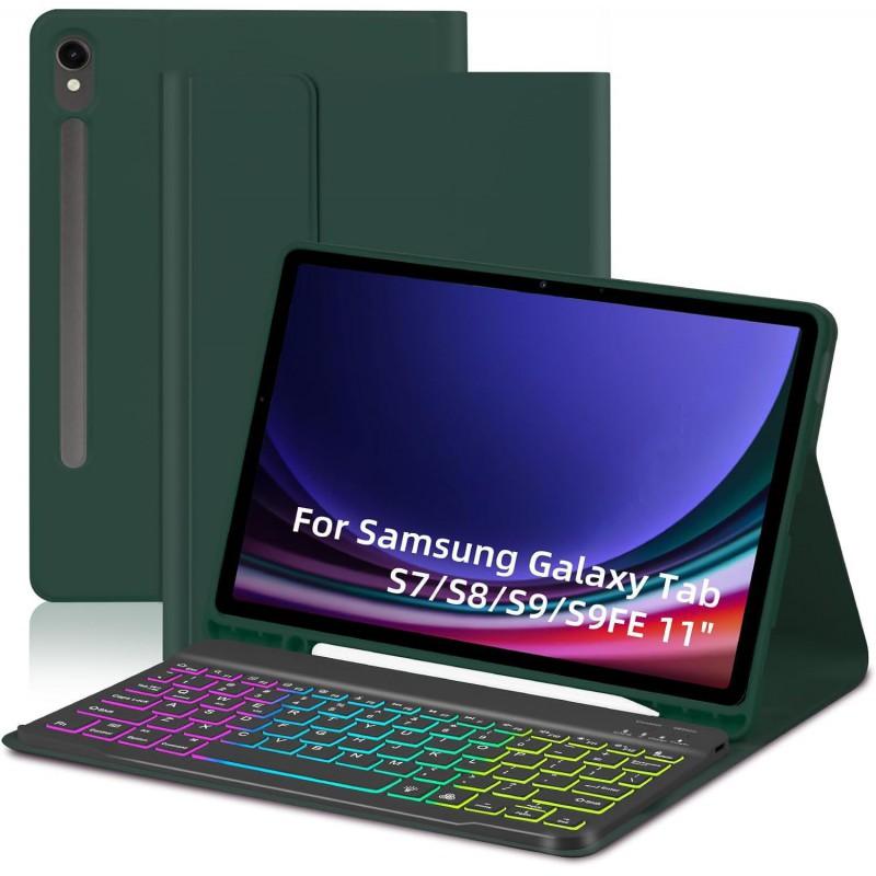 Backlit Bluetooth Keyboard Case Galaxy Tab S10 S9 S8 S7 S6 Lite A9 A8 A7 Ultra 11 12.4 14.6 Inch With Stand Auto