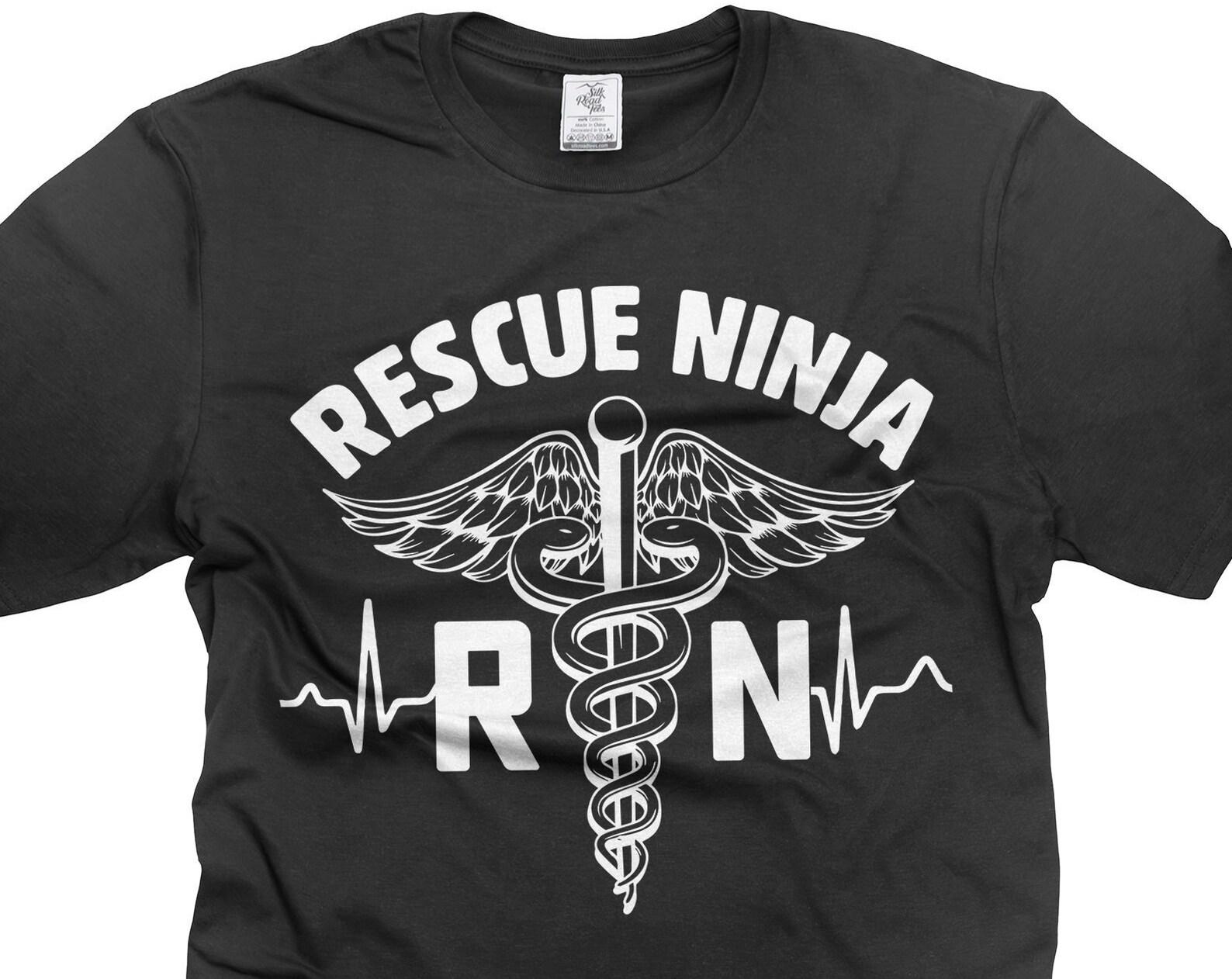 Rescue Ninja RN T-Shirt: Gift for Registered Nurse 3XL