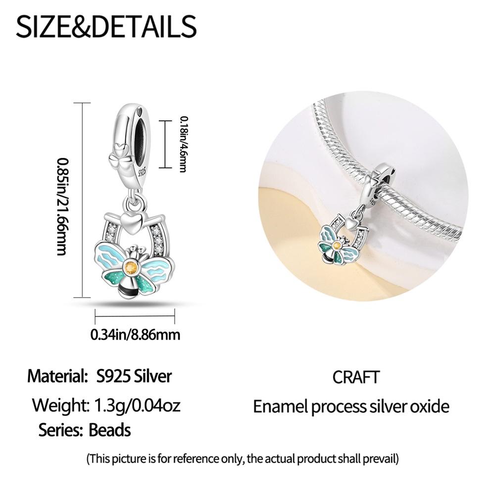 Original Copper Charms Luxury Heart Animal Blue Bee Flower Beads Fit Bracelet Diy Women Making Delicate Gift