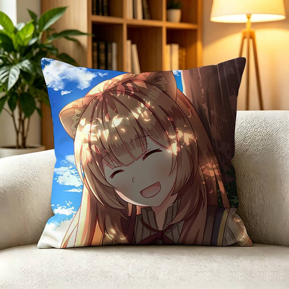 T-The Rising of the Shield Hero Pillow Case Square Double-Sided Sofa Cushion Cover Bedroom Bedside Pillow