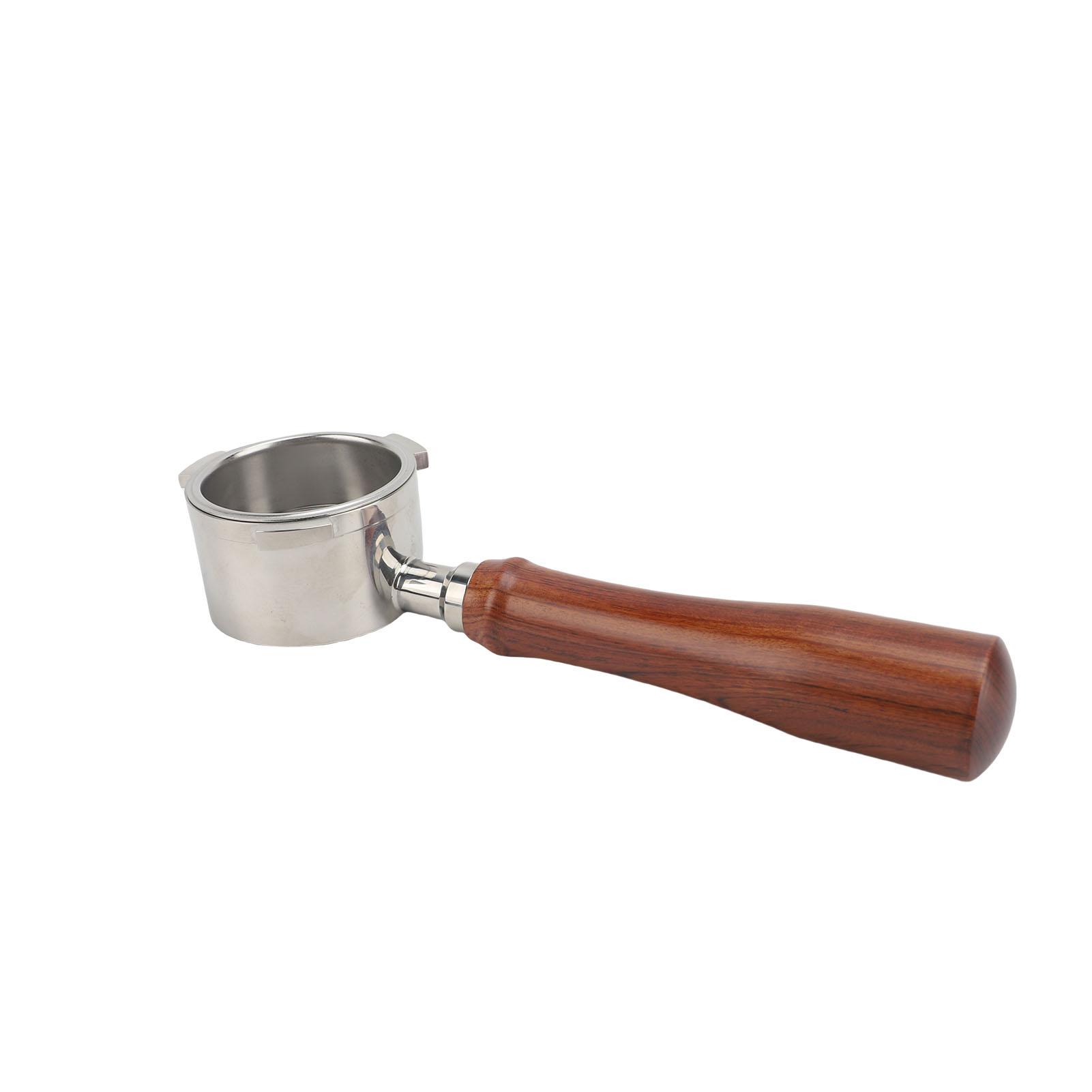 Stainless Steel Bottomless Portafilter Fit for   Coffee NaMachine Bottomless Portafilter with Wood Handle