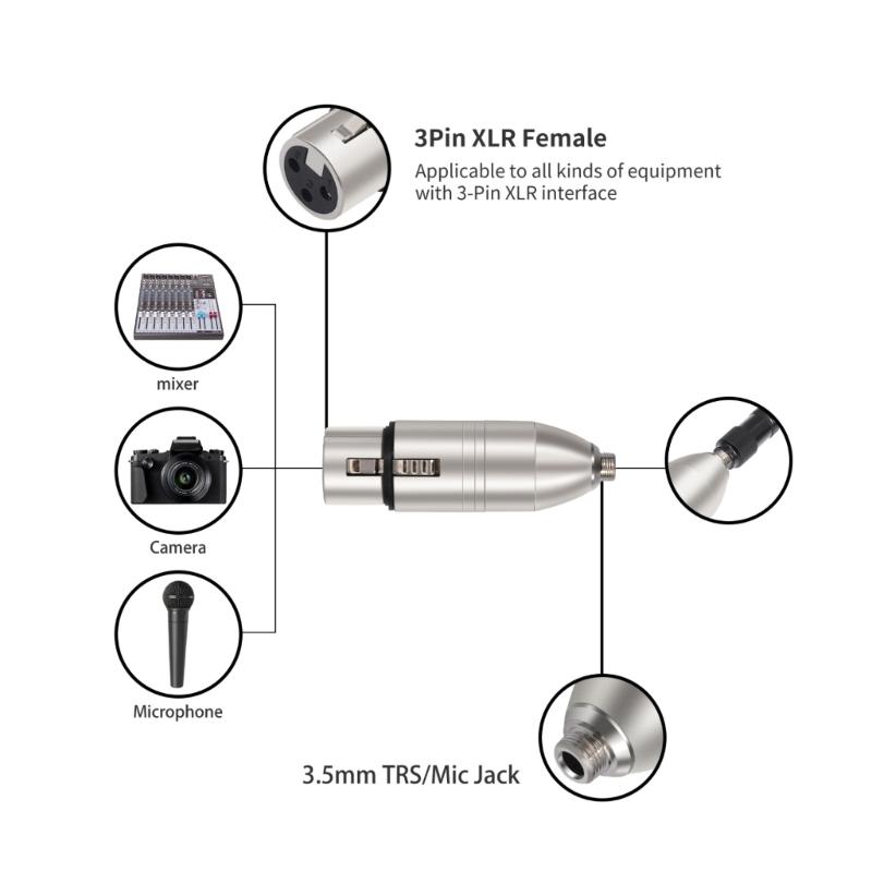 3.5mm Female To XLR 3Pin Female Adapter Reliable Auditory Converter For Sound Systems