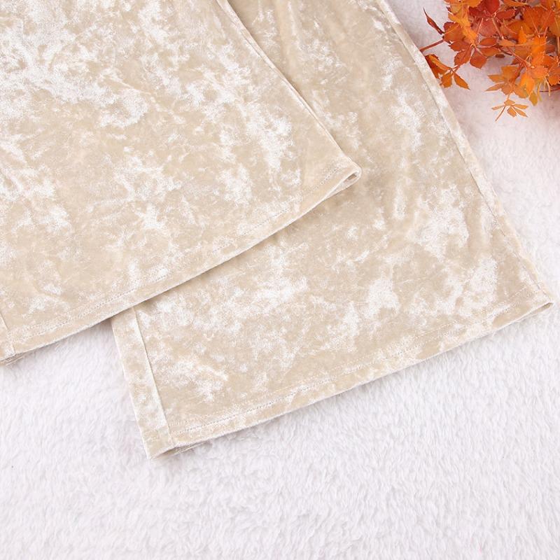 Herbst und Winter Gold Samt Langarmhemd Hose Zweiteiliges Set Warmer Hausanzug Damen Lockerer Freizeitanzug