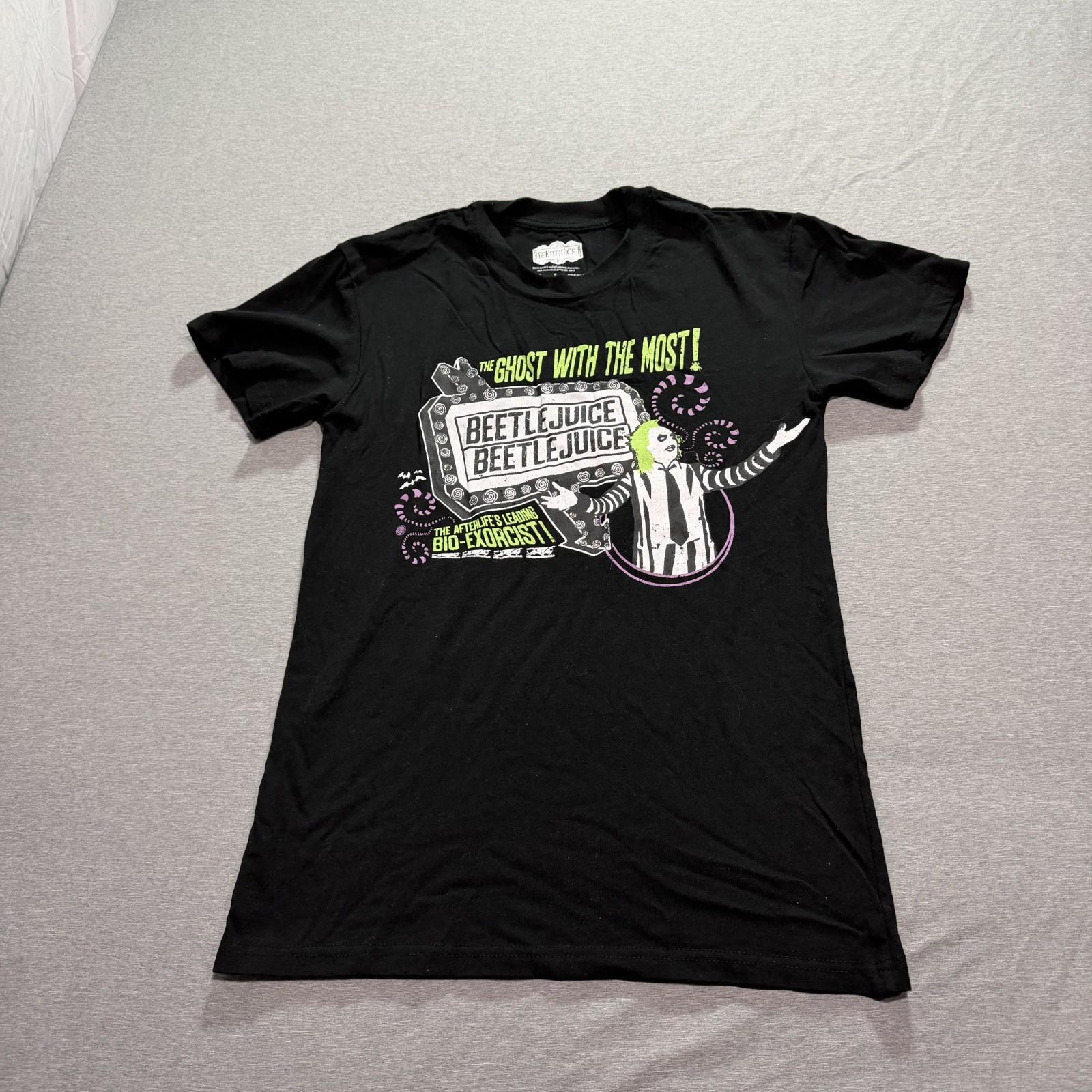Beetle Juice T Shirt Women s Small Graphic Print Lounge Black Tee M