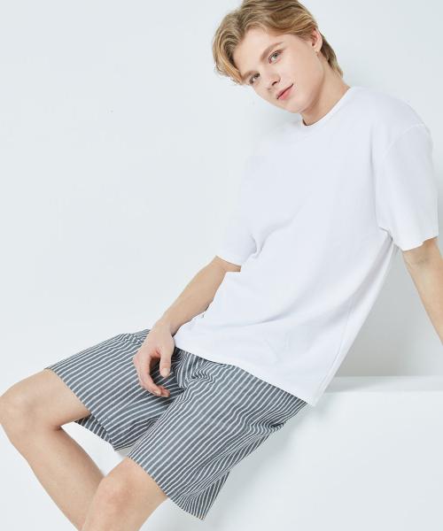 

[BYC] Seersucker Half-Sleeve & Short Pajama [Shipped from Korea] 100% Authentic Melange Grey - 110