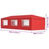 Party Tent 900 X 300 X 255 Cm Red PE and Steel