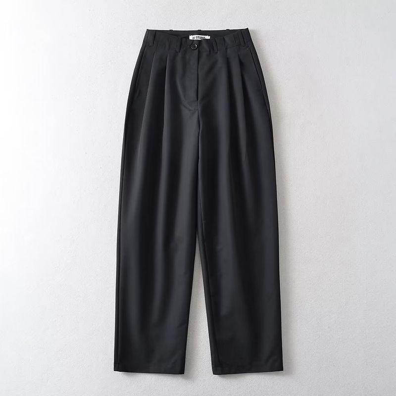 

Fashion Style 2023 Summer Women s Stylish High Waist Loose Easiest for Match Slimming and Wide Leg Mop White Trousers Black L