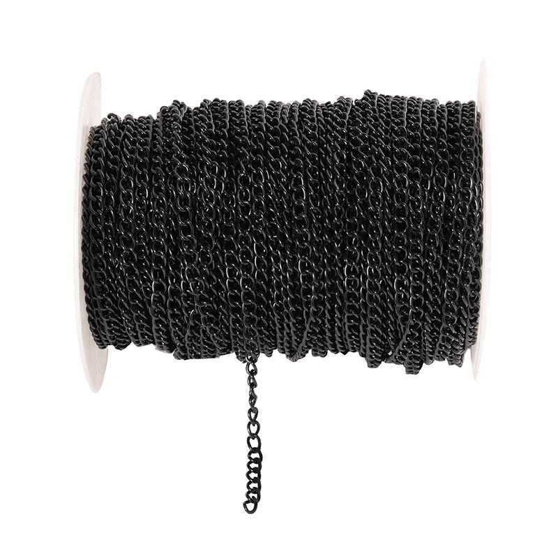 2 Meter flache 2,5/3,5/4,5 mm Verlängerungskette aus Metallgliedern, Schmuckherstellung, DIY-Halskettenzubehör, Komponenten, Großhandel