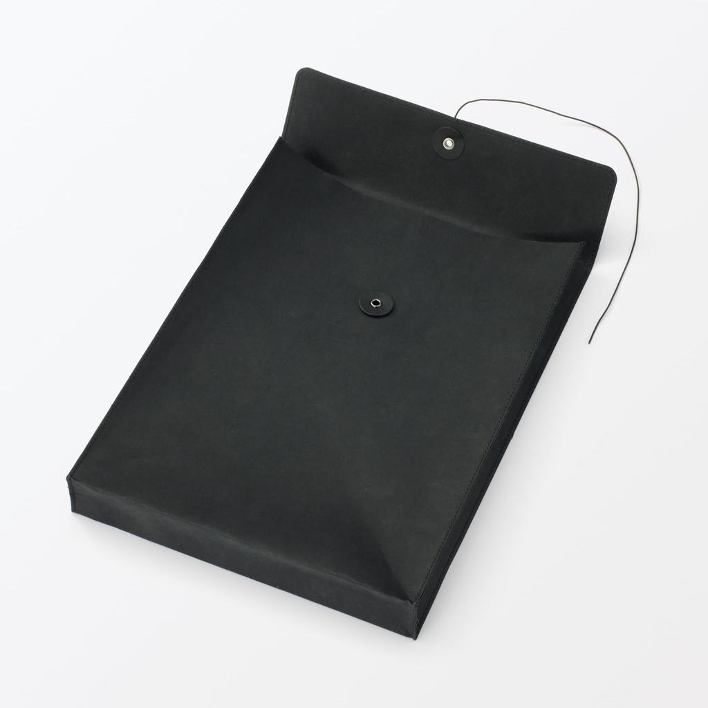 MUJI Jeans Label Document Case with A4 Dark 84925009 Drawstring, Size, Gray,