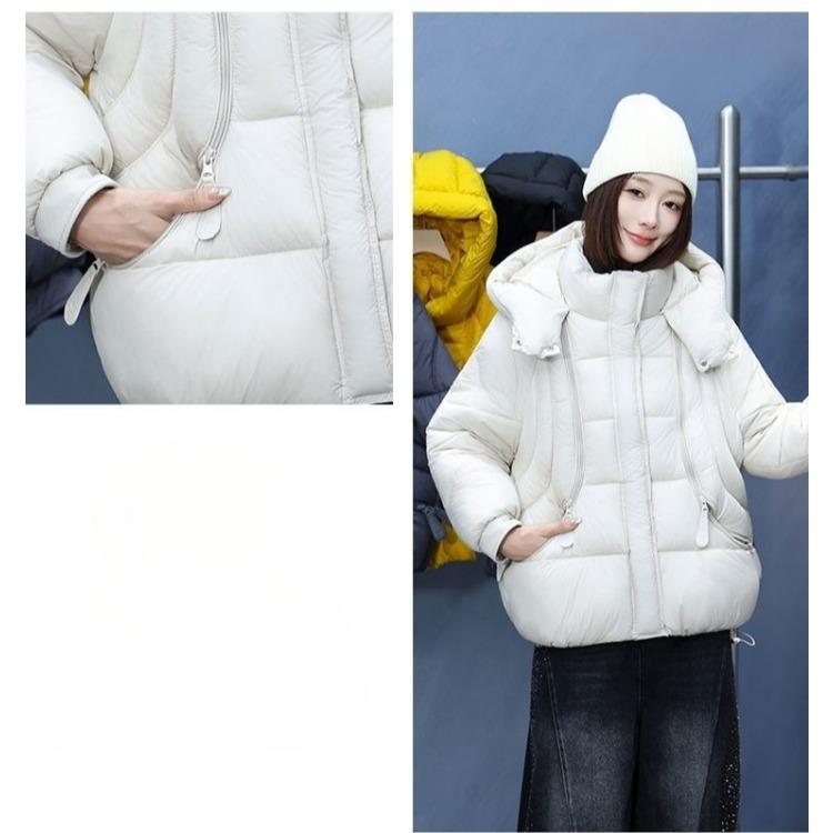 Winter Thickened Puffer Coat for Women Short Warm Quilted Jacket Loose Fit Petite