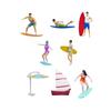 1/64 Miniature Surfing Figure Scene Figurine Decorative Painted Sports Theme Collectibles