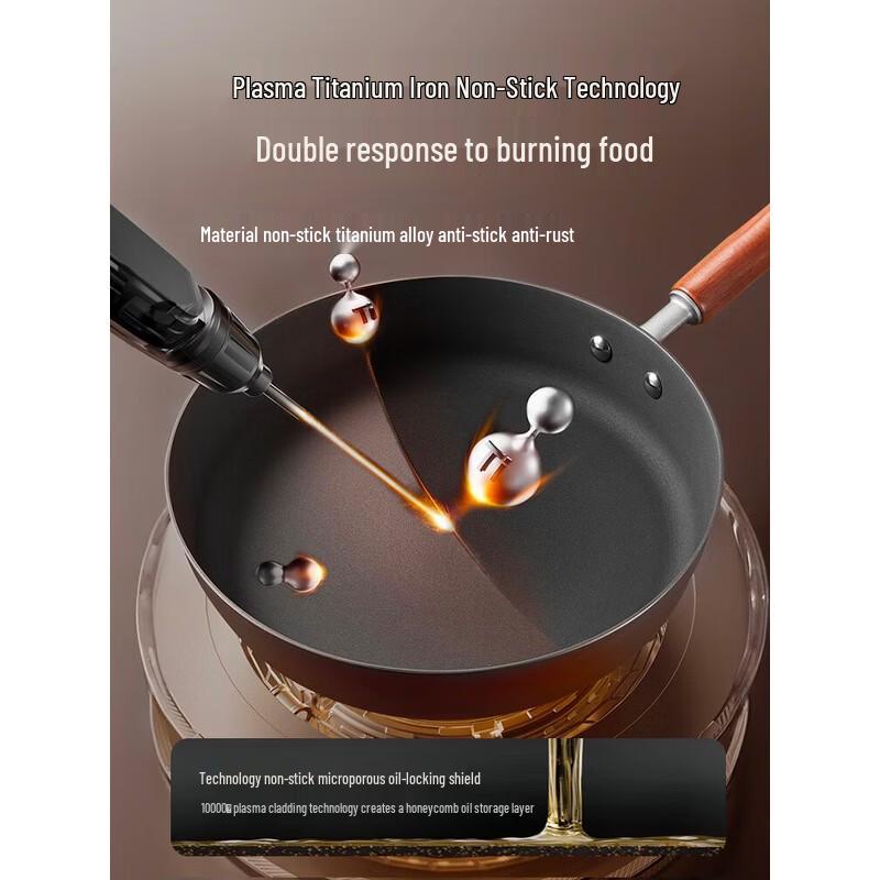 Supor 28cm Titanium-Iron Non-Stick Frying Pan with Lid