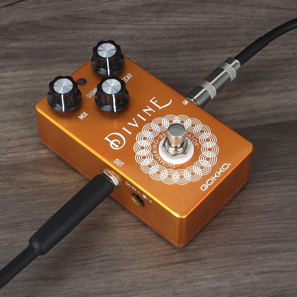 GOKKO Divine GK-46 Reverb Pedal Shimmer Effect Ambient Modulation Aluminum Alloy 9V DC Power Supply