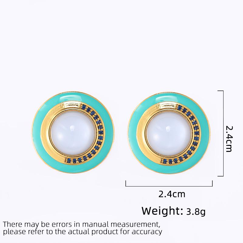 Women's Light Luxury Design Elegant Vintage Round Earrings Fashionable And Versatile Niche Design Earrings Daily Accessories