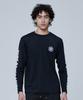 Leijibi Dry Cooling Lettering Loose Fit Men'S Long Sleeve Body Cover Rash Guard Black