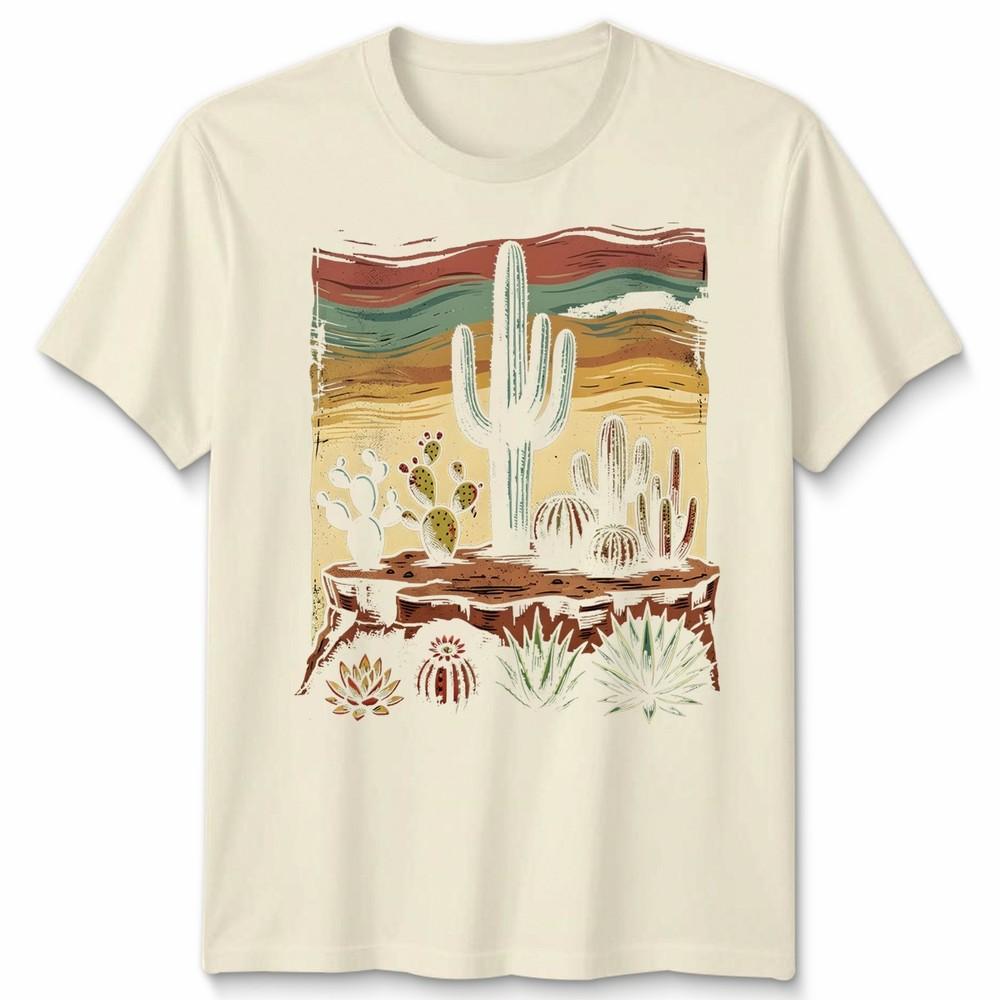 Retro Desert Cactus Unisex T Shirt Southwest Boho Plant Lover Unisexs Unisexs Tee