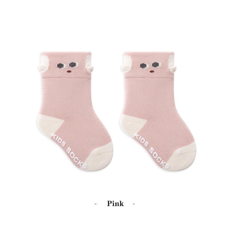 Herbst Niedliche Babysocken Warme Baumwolle Säuglingssocken Cartoon Baby Kniestrümpfe Rutschfeste Kleinkindsocken für Kinder