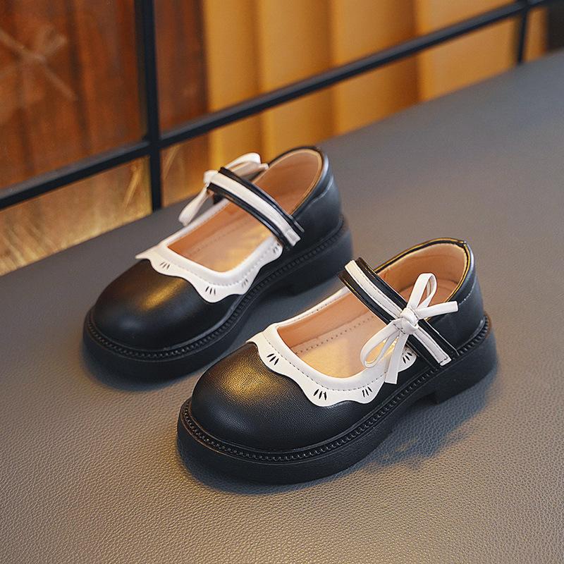 Små Läderskor för Flickor med Kardborreband, Slip-on Mjuk Sula Läderskor, Prinsesskor