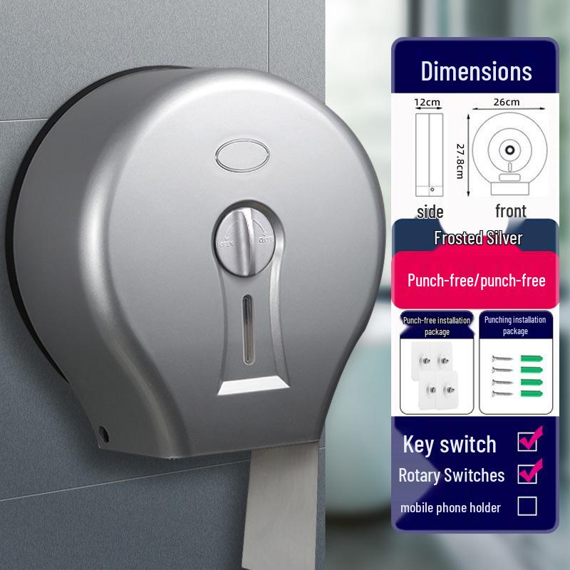 Wall-Mounted Waterproof Jumbo Toilet Paper Holder for Hotel Bathrooms