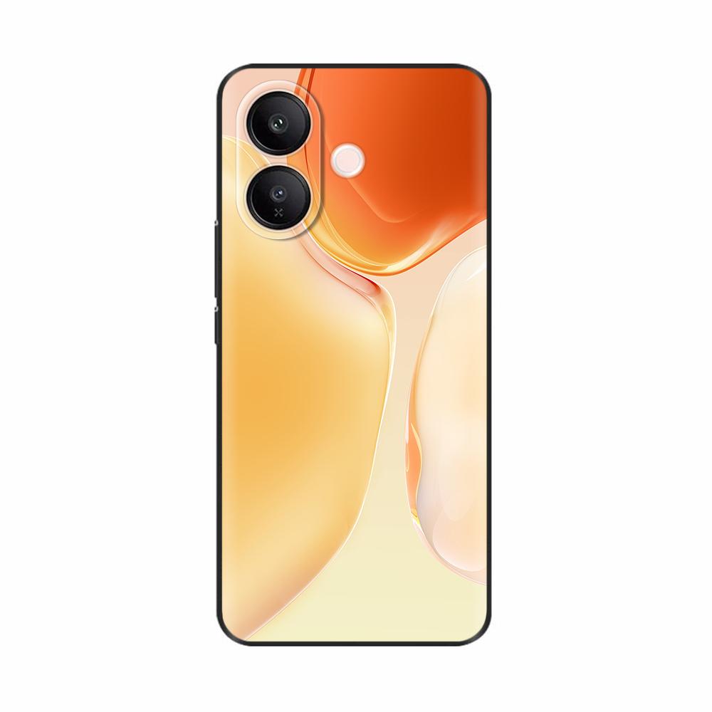 For Vivo V60 Lite 4G Phone Case Flowers Patterns Soft Black Silicone Protective Shell Back Cover For Vivo V60 VivoV60 Lite Funda