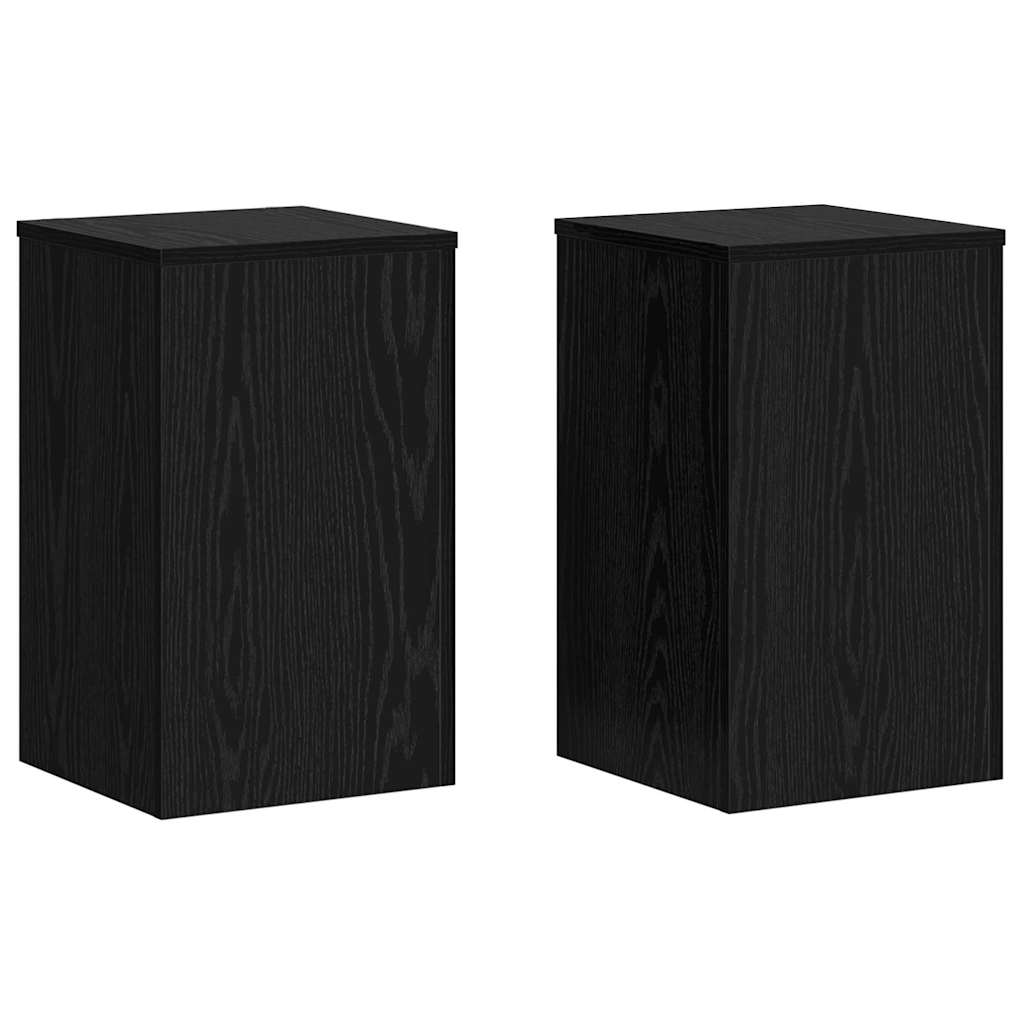 Plant Stand 2 Pcs Black Oak Look 30 X 30 X 50 Cm