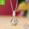Yinziyun Sterling Silver Snowflake Bell Pendant Necklace