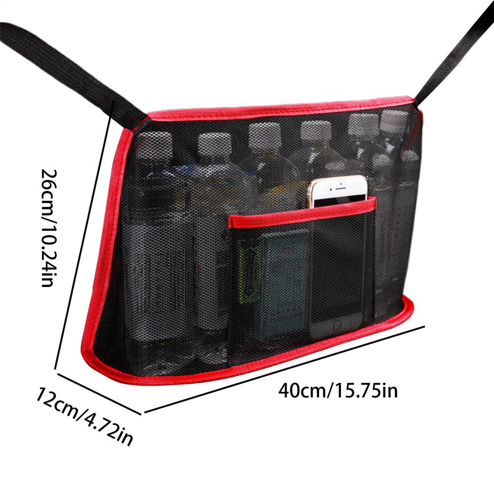 

Car Mesh Organizer Auto Interior Organization Pouch Seat Back Organizer Net Cup Holder For Water Bottle Umbrella Tissue Box червоний
