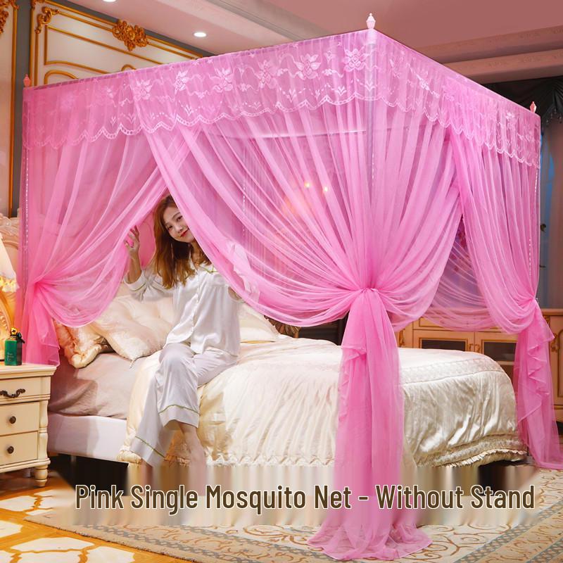 Princess Style Encrypted Mesh Mosquito Net for Home, Thickened Palace Design, Three-Door Net for 1.5m-1.8m Beds