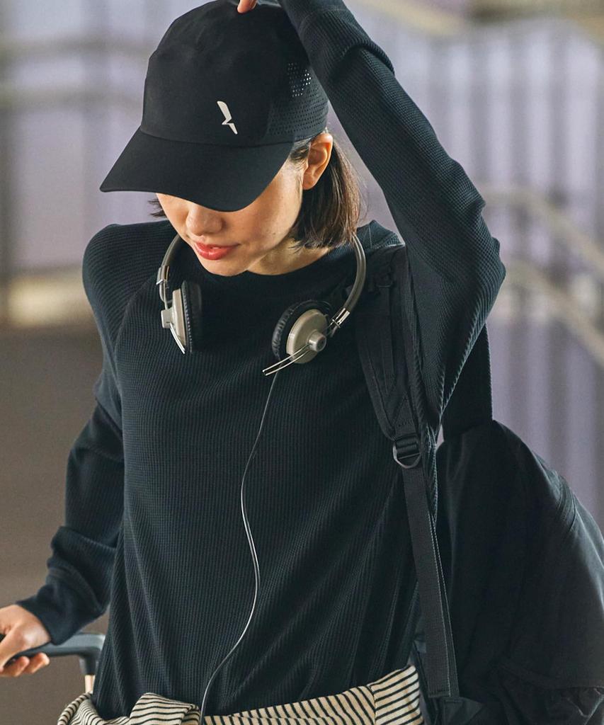 [Aigle] T-shirt [Official] UV Protection One Point Reflective Logo Mesh Cap Black Free Size