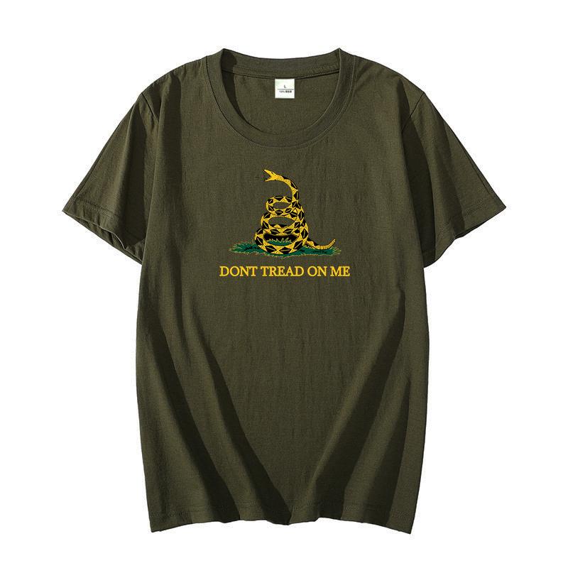 Dont Tread On Me Cotton T Shirt Funny Graphic T Shirt For Men Short Sleeve Tshirts Summer Harajuku Streetwear Mens Clothing