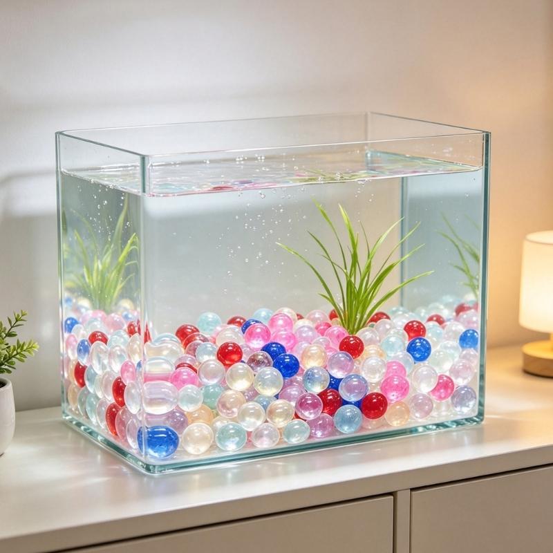 Clear Flat Glass Marble For Vase Aquarium Pebbles Vase Fillers Beads Loose Glass Rounds for Table Styling, Jar Arrangements and Craft Projects,