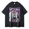Anime Bleach Vintage Washed  Tshirt Kurosaki Ichigo T Shirts Oversized Short Sleeve Streetwear Retro Manga Ulquiorra Tops Tees