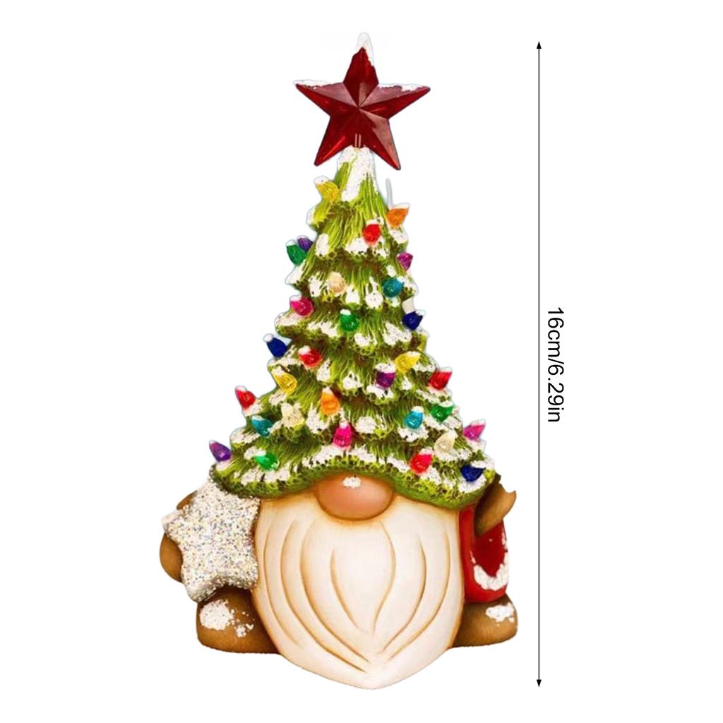 Resin Christmas Tree Dwarf Ornament For Holiday Home Decor Festive Santa And Gnome Design