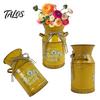 Lightweight Metal Vase Rustic Milk Can with Handle, Vintage Jug for Retro Fresh/Dried/Artificial Flowers, Distressed Flower Container Home Decor