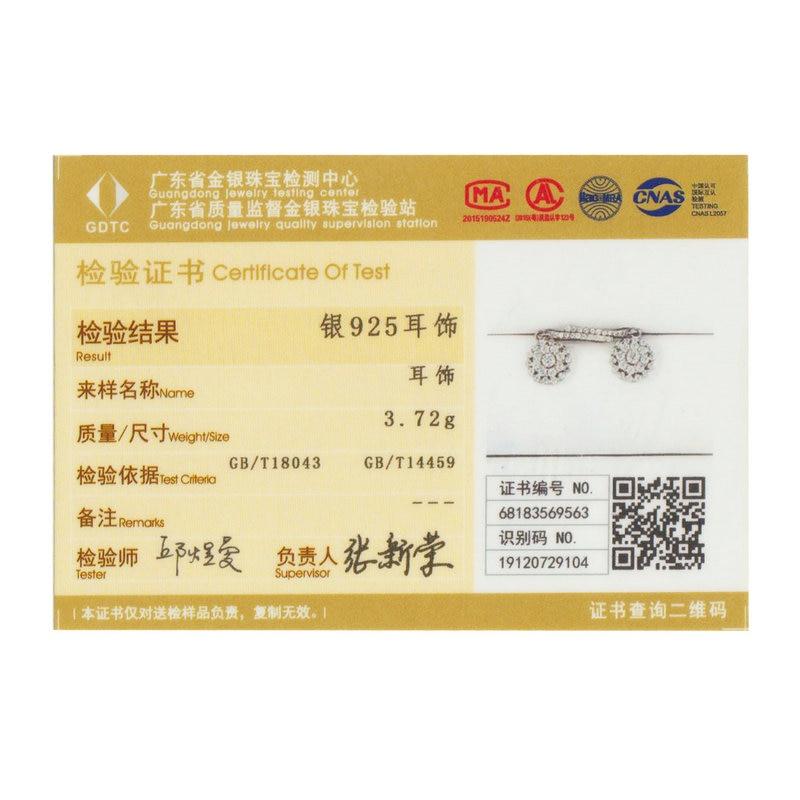 Bamoer Ekte 100 % 925 Sterling Sølv Vintage Elegance øredobber Clear CZ For kvinner Fine smykker