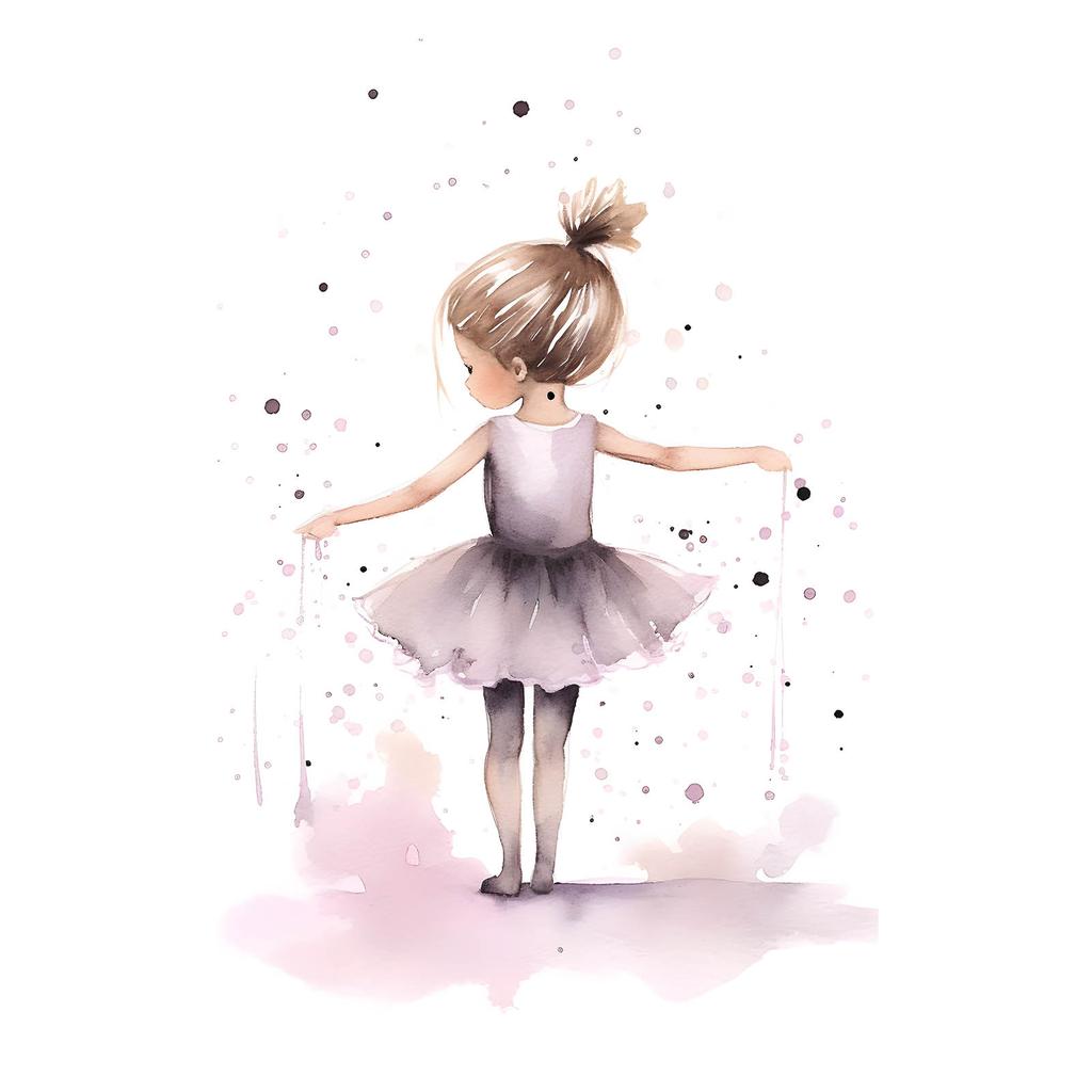 Tańcząca Balerina - Różowa Magia Tańcząca Balerina - Różowa Magia, 30X40 Cm, Rama Aluminiowa Złota, Papier Matowy 230 Gsm