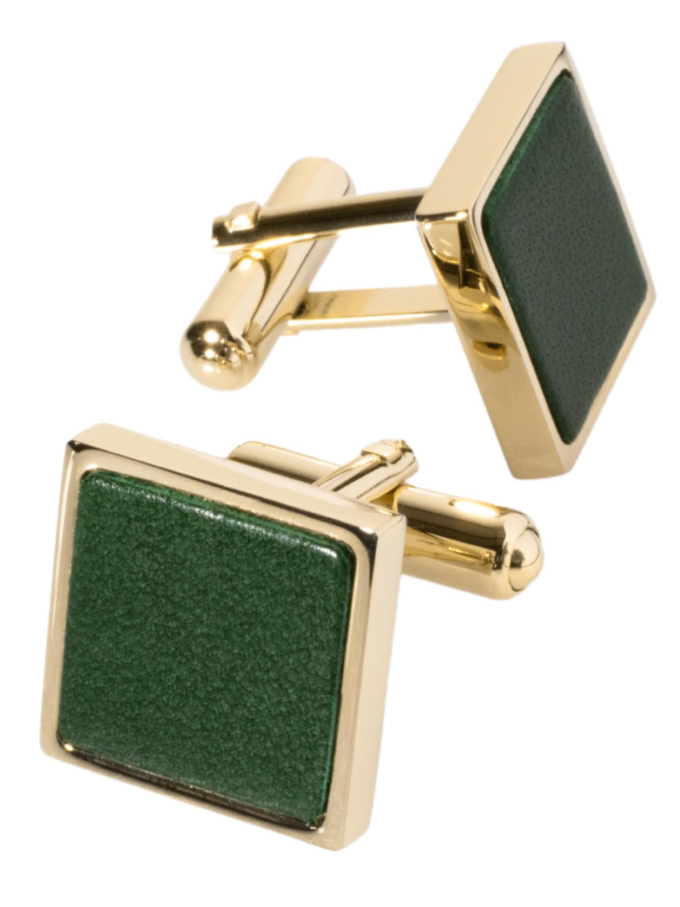 

Tabarat Запонки из натуральной кожи, сделанные из латуни, темно-зеленые, мужские, Япония, Запонки, (Светлое золото)