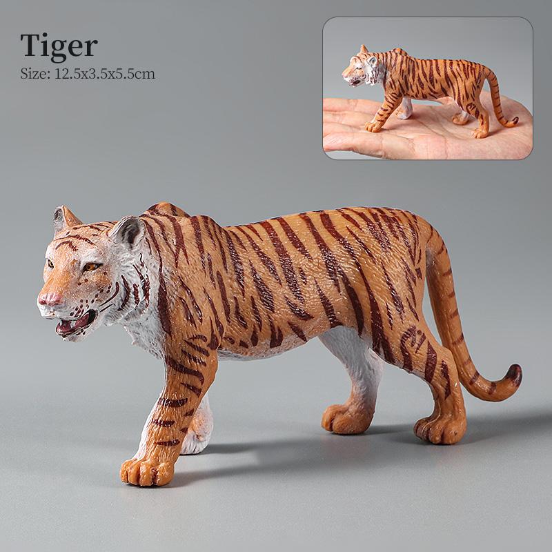 Montessori Wild Animals Model Toy Set - Lion Elephant Antelope Action Figures Miniature Zoo Figurines Educational Kids Gift