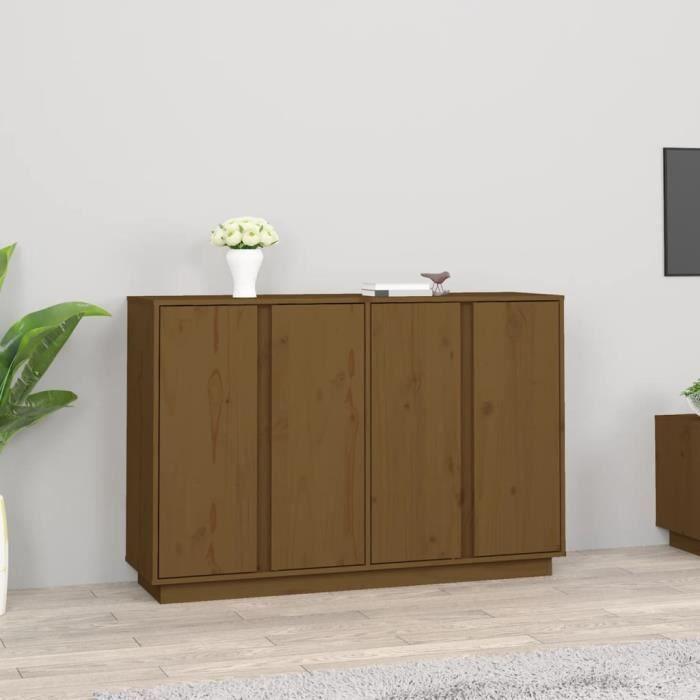 814497 vidaXL Buffet Honey Brown 120x35x80 Cm Solid Pine Wood