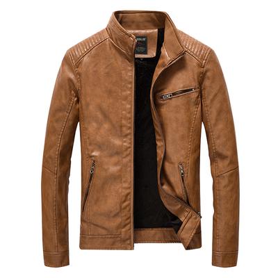 Veste en Cuir pour Homme Automne et Hiver Nouvelle Tendance et Belle Veste de Moto en Velours PU Cuir pour Homme