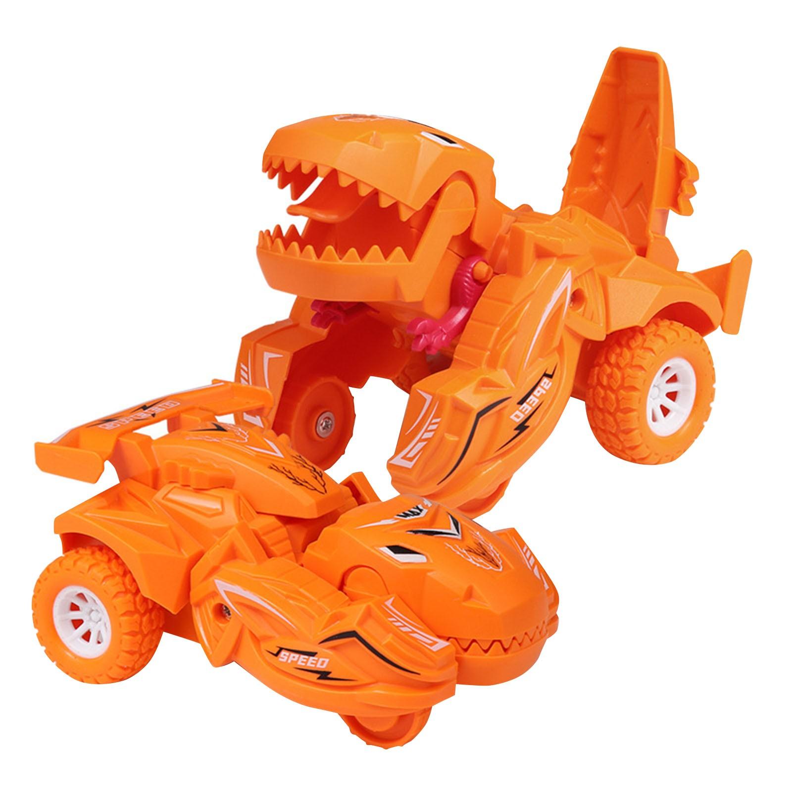 

(H0826)Детские машинки-динозавры, объединенные в одну, автомобиль-динозавр-трансформер, трюковая машина, игрушечный подарок оранжевый